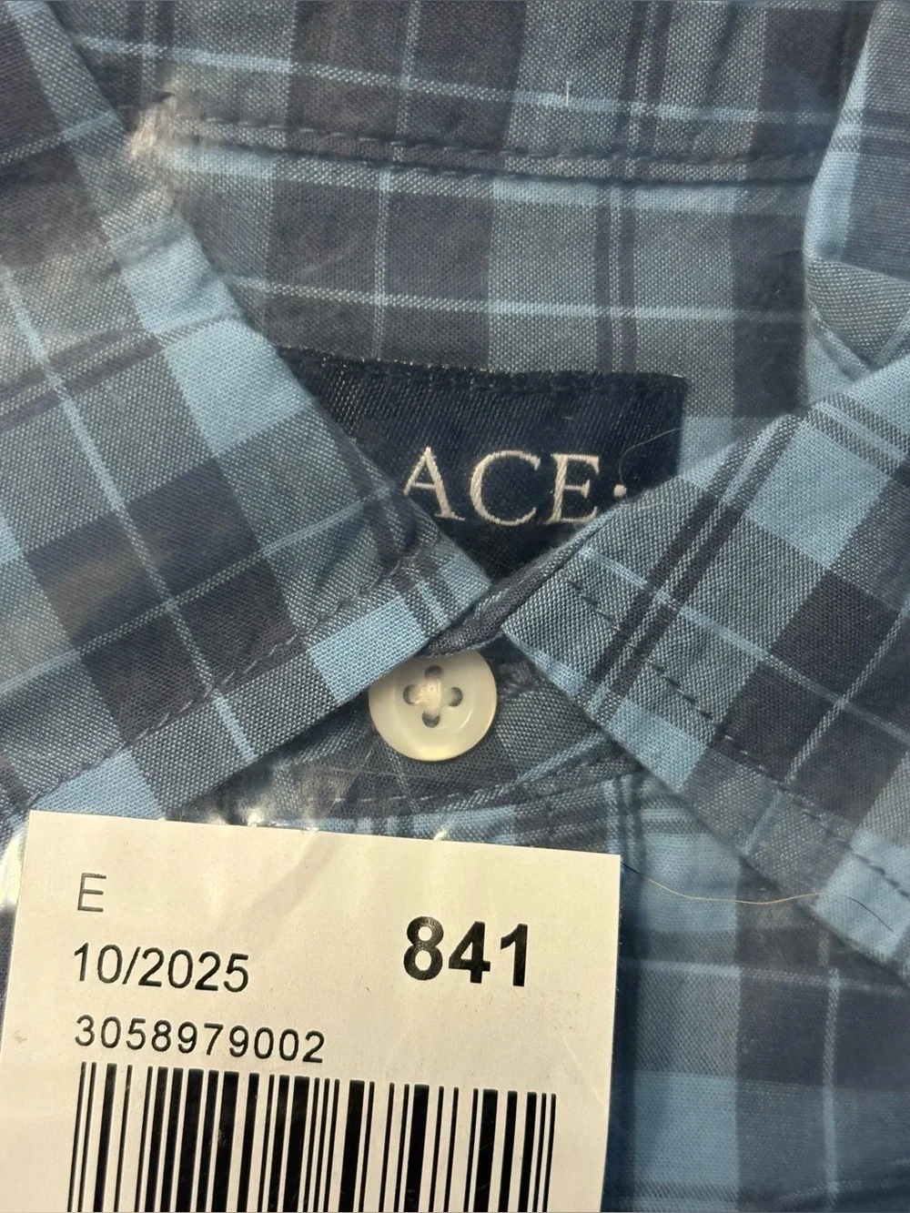 NWT The Children's Place Boys Small Blue Plaid Long Sleeve Button Down Shirt